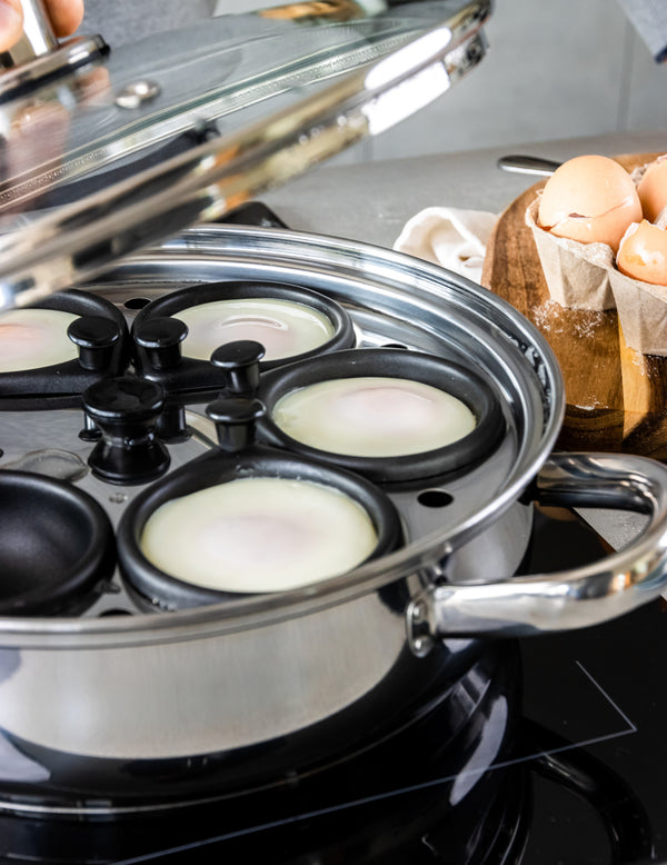 KitchenCraft Stainless Steel 6-Hole Egg Poacher, 28cm image 6