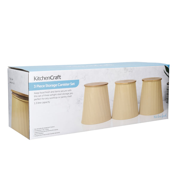 KitchenCraft Storage Canisters - 1.3 L, Yellow, Set of 3 image 4