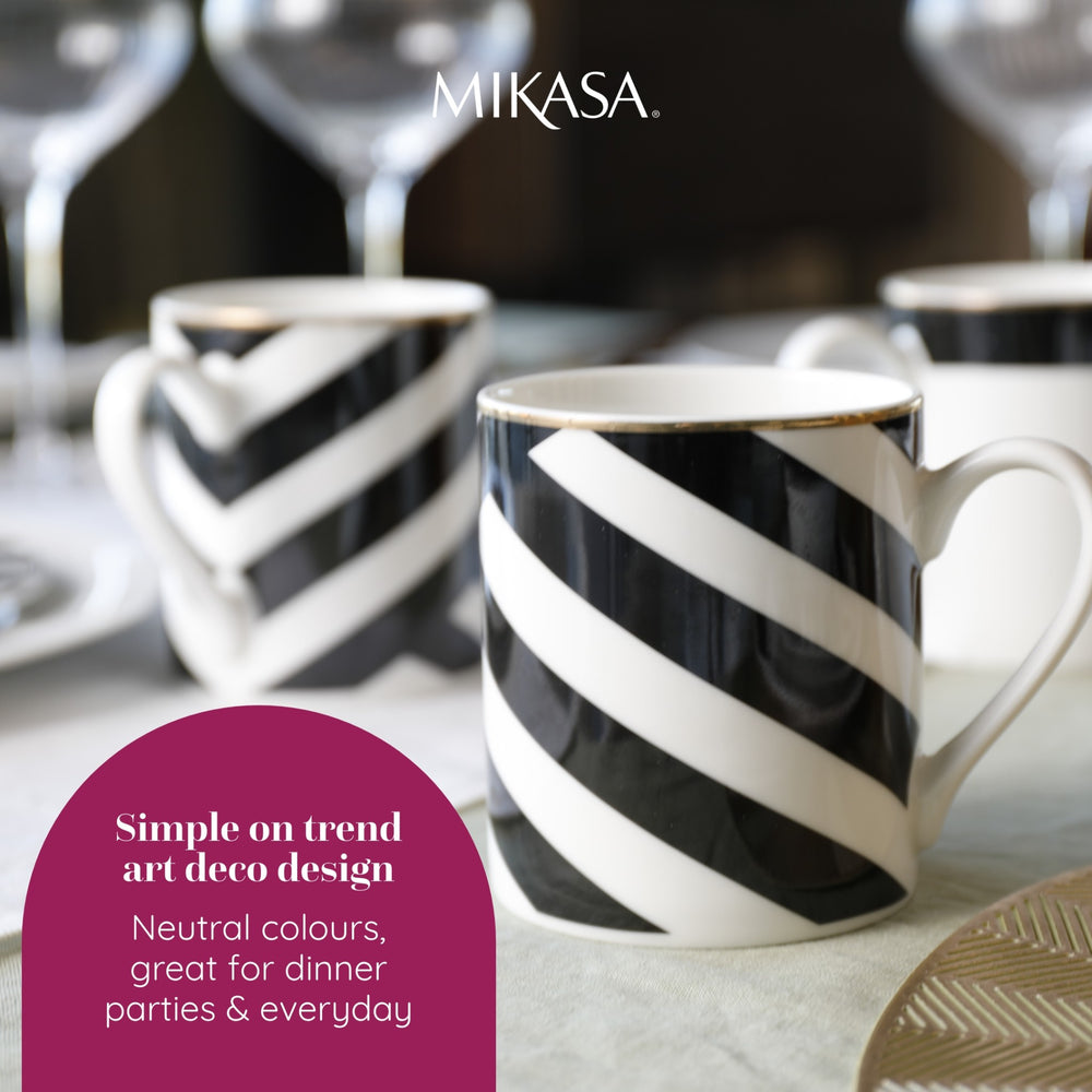 Mikasa Luxe Deco China Mugs, Set of 4, 380ml