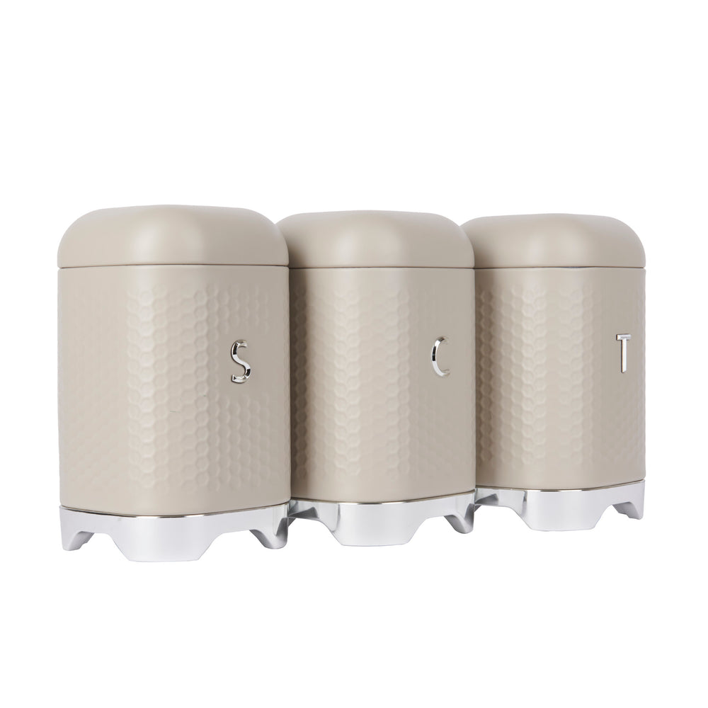 KitchenCraft Lovello Textured Latte Cream Tea / Coffee / Sugar Canisters