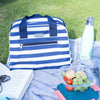 KitchenCraft Lulworth 11.5 Litre Blue Stripe Holdall Style Cool Bag image 2