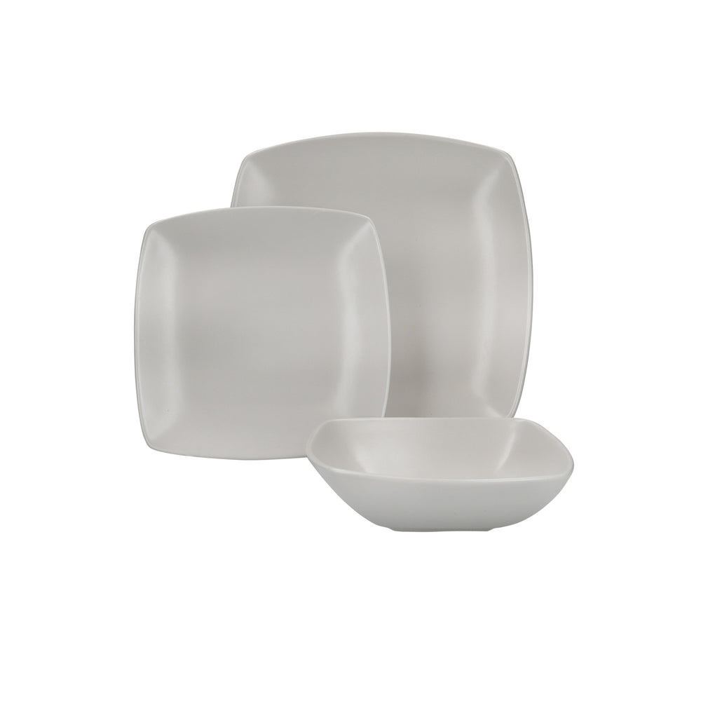 Creative Tops Raven Grey 12 Piece Dinner Set, Square, Ceramic, Service for 4