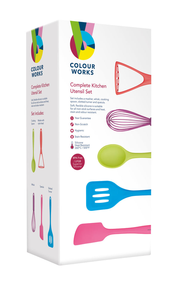 Colourworks Brights 5 Piece Complete Kitchen Utensil Set image 4