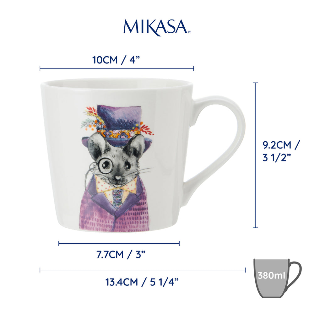 Mikasa Tipperleyhill Mouse Print Fine China Mug, 380ml