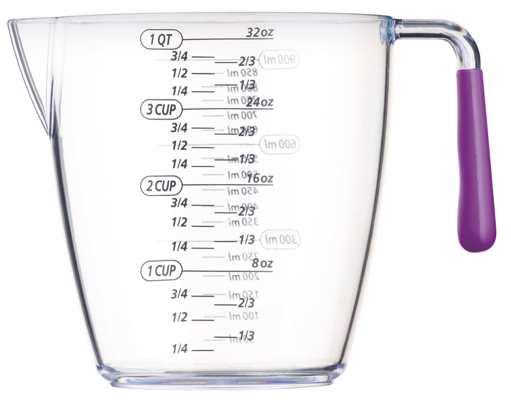 Colourworks 3 Piece Purple Acrylic Measuring Jug Set