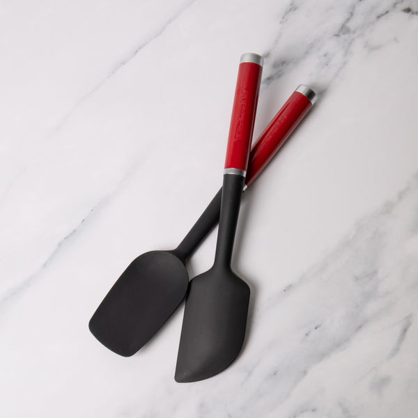 Set of 2 Empire Red Cooking Utensils with Silicone Scraper Spatula & Spoon Spatula image 2