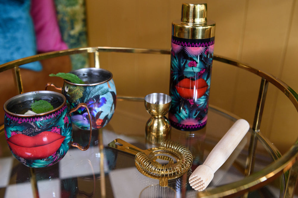 Mikasa x Sarah Arnett Stainless Steel Moscow Mule Mug with Flamingo Print, 450ml