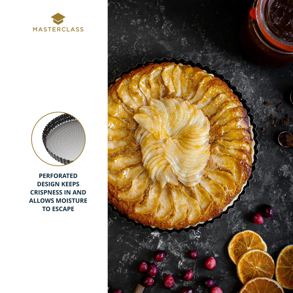 MasterClass Crusty Bake Non-Stick Fluted Round Flan / Quiche Tin, 28cm