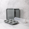 Chicago Metallic Non-Stick Four Piece Starter Bakeware Set with Square Cookie Dough Shaper image 2