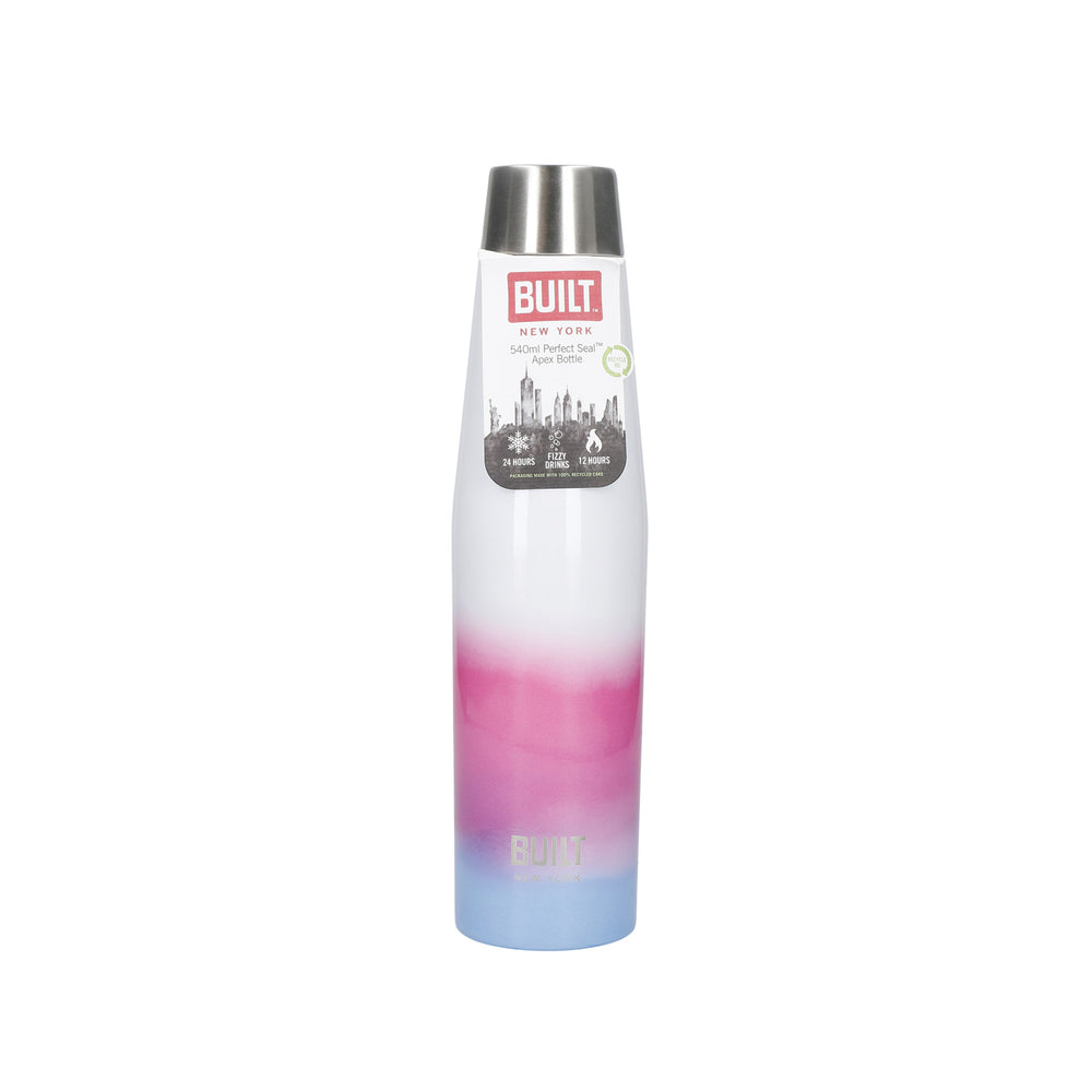 BUILT Apex 540ml Insulated Water Bottle, BPA-Free 18/8 Stainless Steel - Interactive