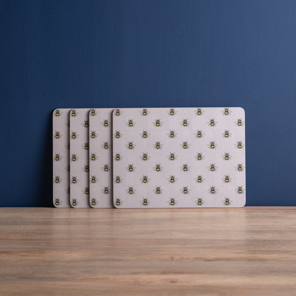 Creative Tops Printed Country Bee Rectangle Placemats Set Of 4, Grey, 30 x 22.5CM image 2