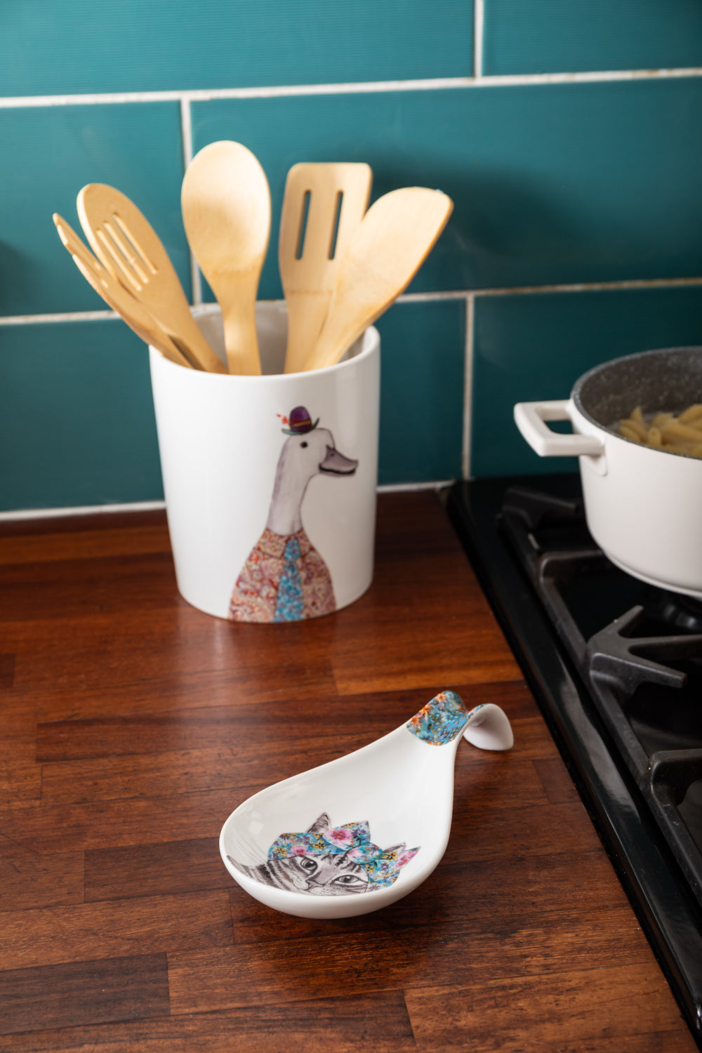 Mikasa Tipperleyhill Decorative Cat Spoon Holder, 21 x 11 x 3CM