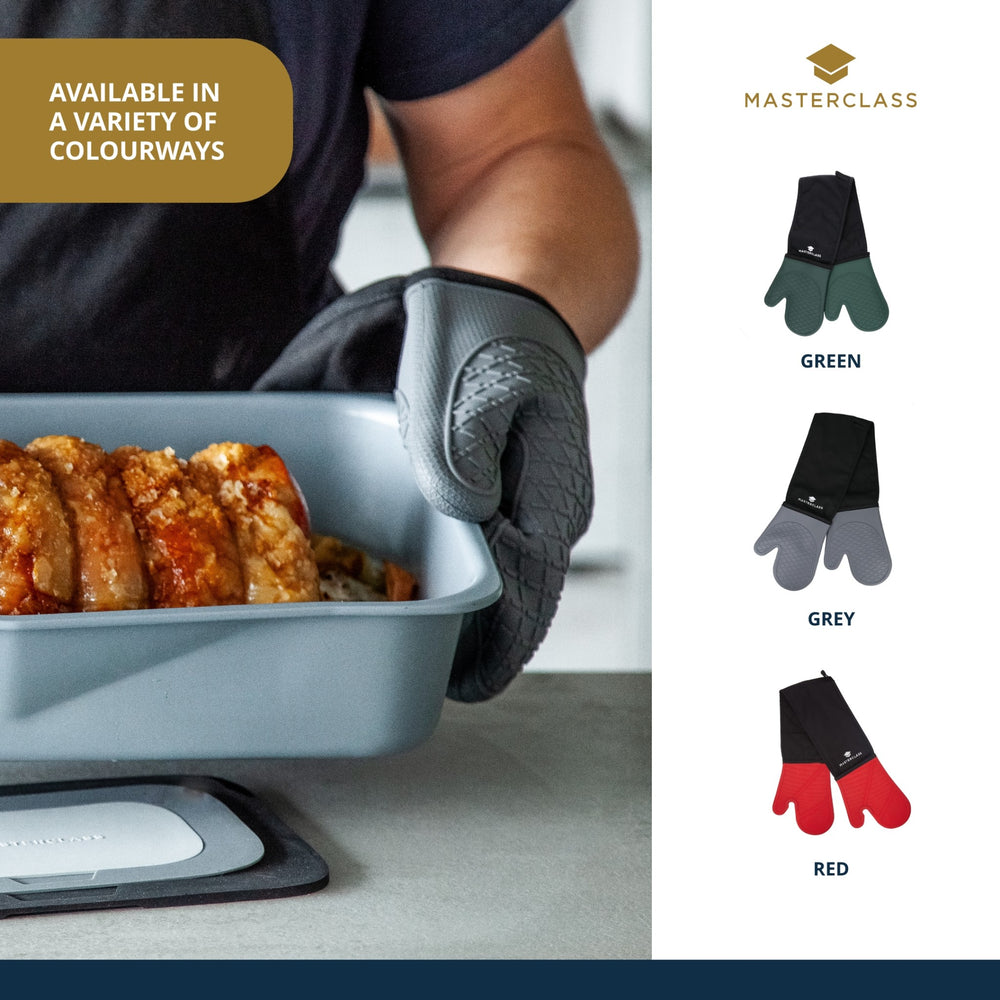 MasterClass Silicone Double Oven Glove, Green