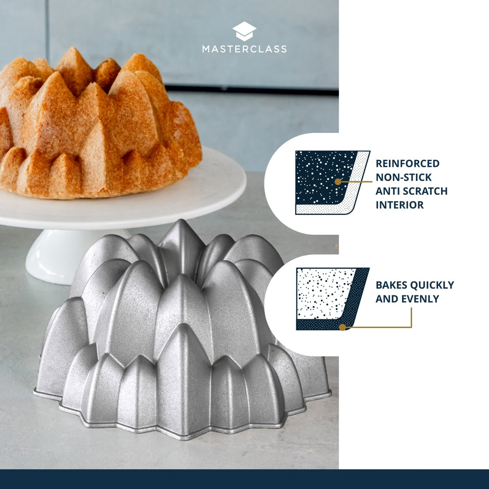 MasterClass Cast Aluminium Decorative Peak Cake Tin, 24cm