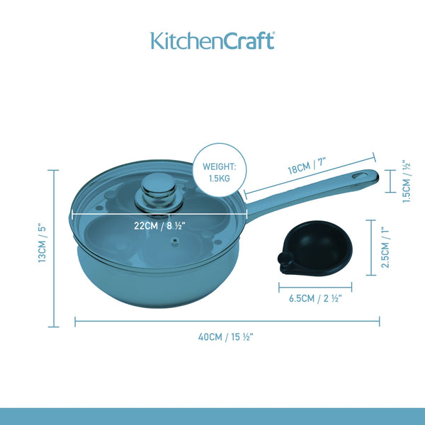 KitchenCraft Stainless Steel Four Hole Egg Poacher image 8