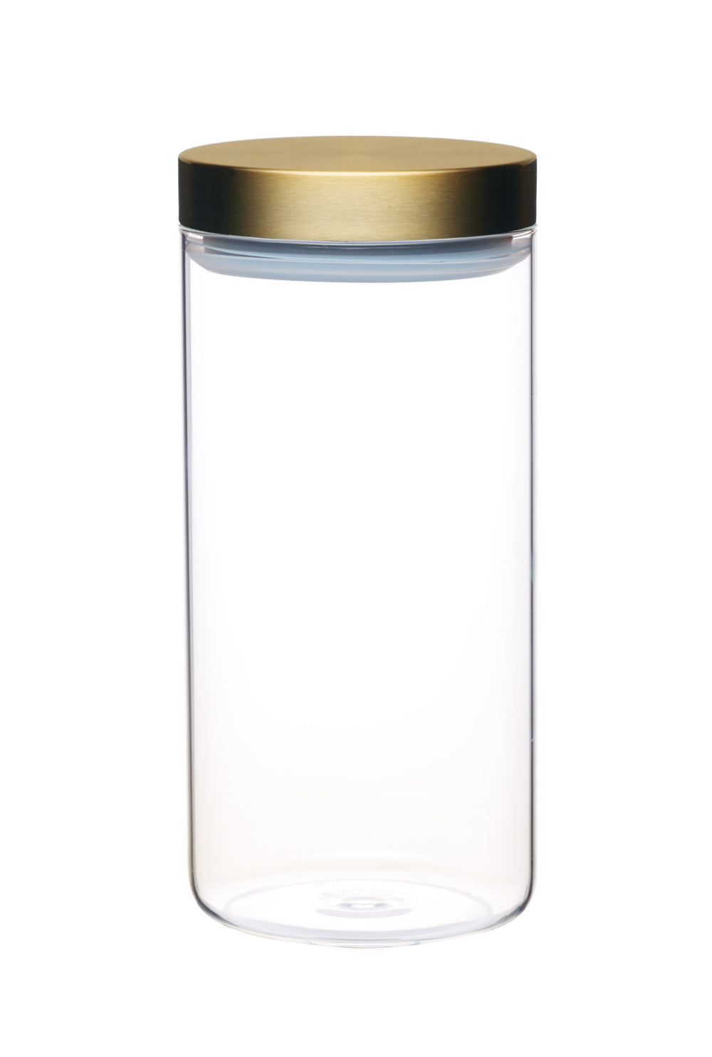 3pc Glass Storage Jar Set with Burnished Brass Lids, includes Small, Medium and Large Storage Jars