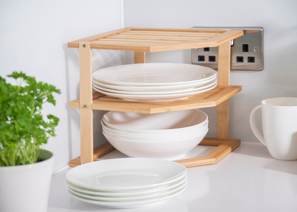 Copco Bamboo 3-Tier Kitchen Corner Storage Shelf