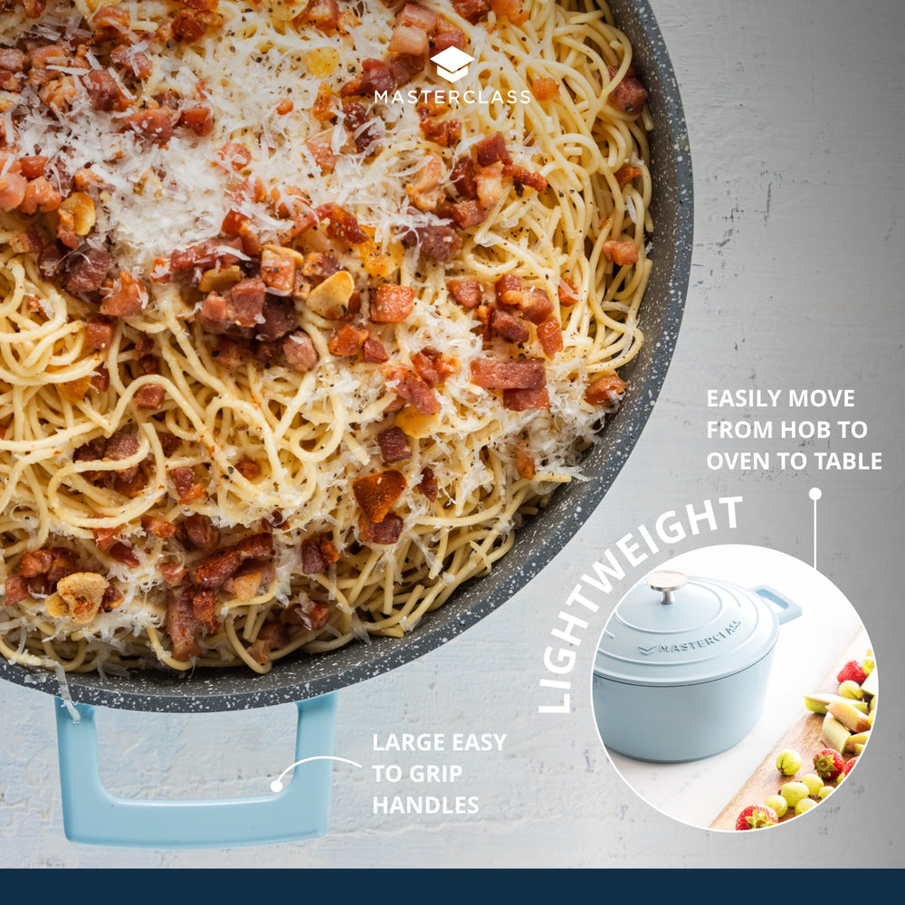 MasterClass Sky Blue Cast Aluminium Casserole Dish, 5L