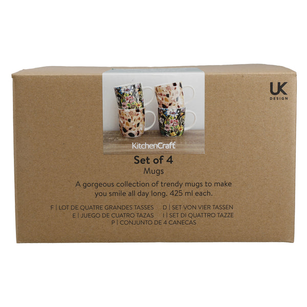 KitchenCraft Terrazzo Floral Mugs - Set of 4 image 4
