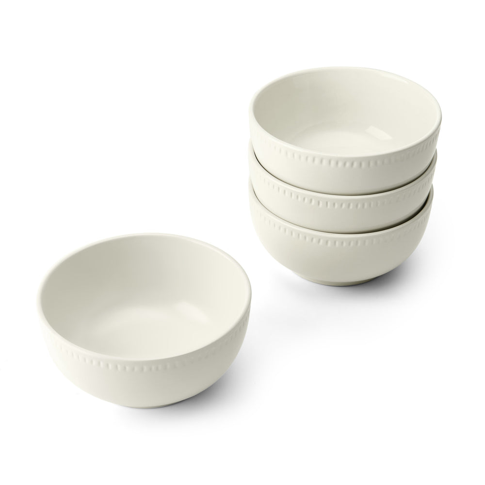 Mikasa Cranborne Stoneware Cereal Bowls, Set of 4, 15cm, Cream