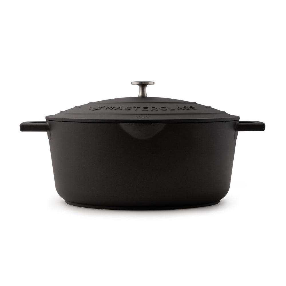 MasterClass Black Oval Cast Aluminium Casserole Dish, 6L image 1