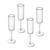 Mikasa Sorrento Ridged Crystal Champagne Flute Glasses, Set of 4, 200ml image 3