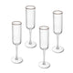 Mikasa Sorrento Ridged Crystal Champagne Flute Glasses, Set of 4, 200ml