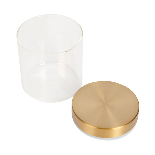 MasterClass Airtight Small Glass Food Storage Jar with Brass Lid image 3
