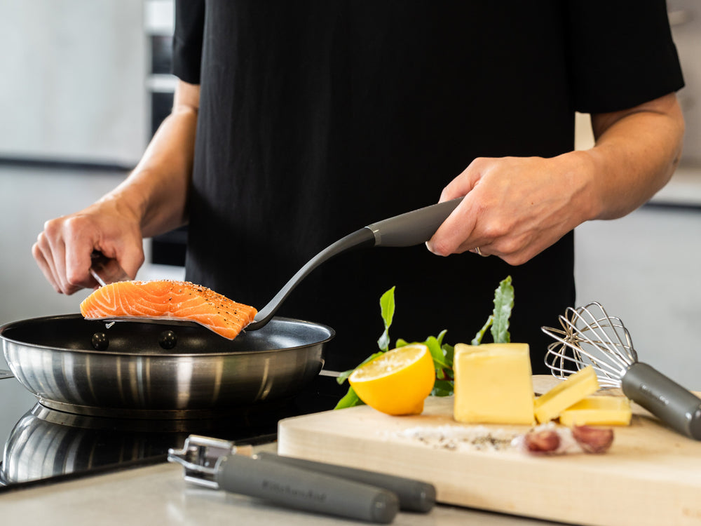 KitchenAid Soft Grip Slotted Turner - Charcoal Grey