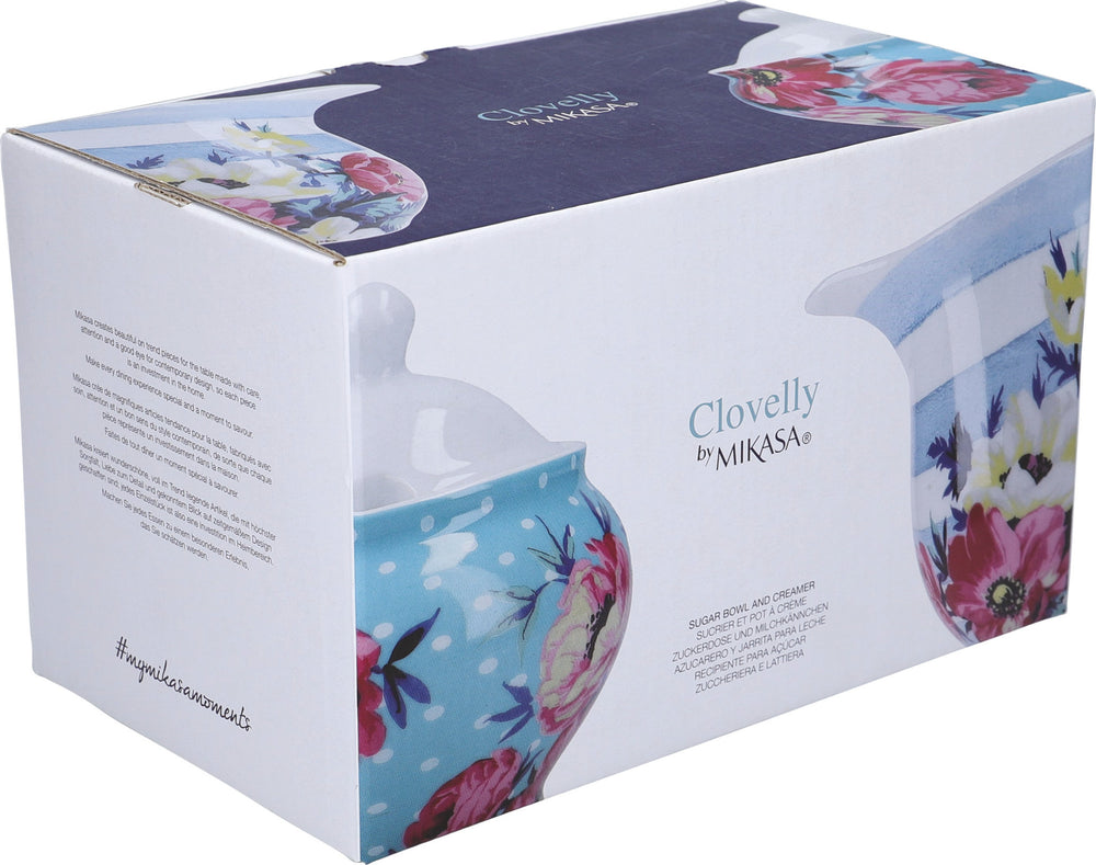 Mikasa Clovelly Porcelain Sugar Bowl and Creamer Set