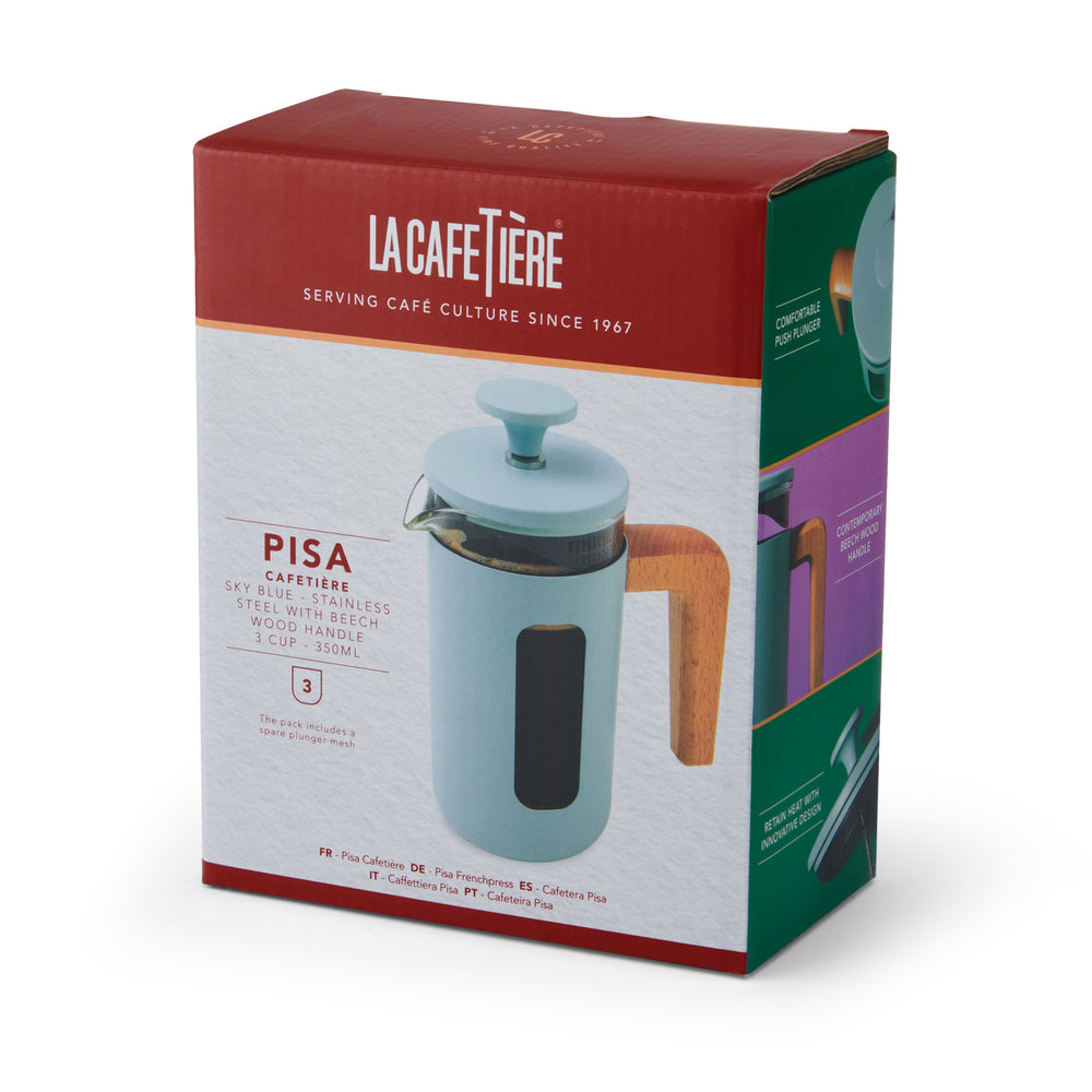 La Cafetière Pisa 3 Cup Cafetière Sky Blue, 350ML
