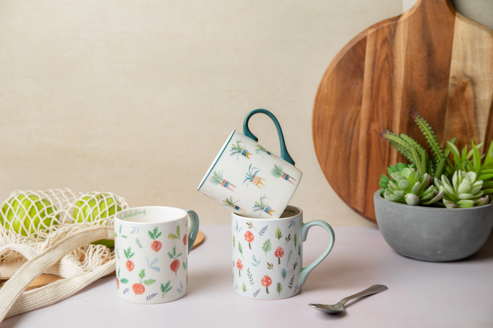 Mikasa Plant Straight-Sided Porcelain Mug, 280ml