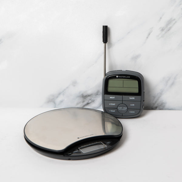 2pc Kitchen Set with Digital 5kg Round Dry & Liquid Platform Weighing Scales and 24hr Kitchen Timer image 2