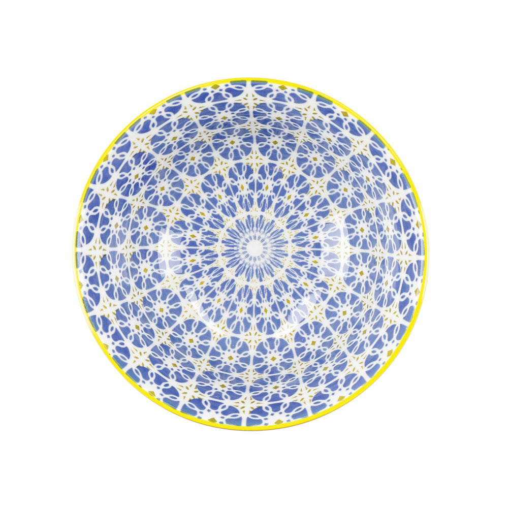 KitchenCraft Set of 4 Patterned Cereal Bowls in Gift Box, Ceramic - 'World of Flavours' Designs