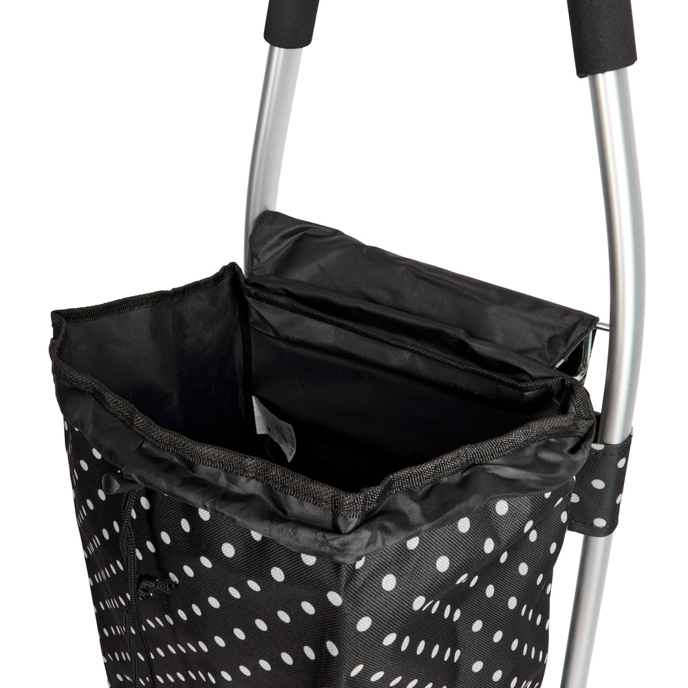 KitchenCraft Black Polka Dot Foldable Shopping Trolley