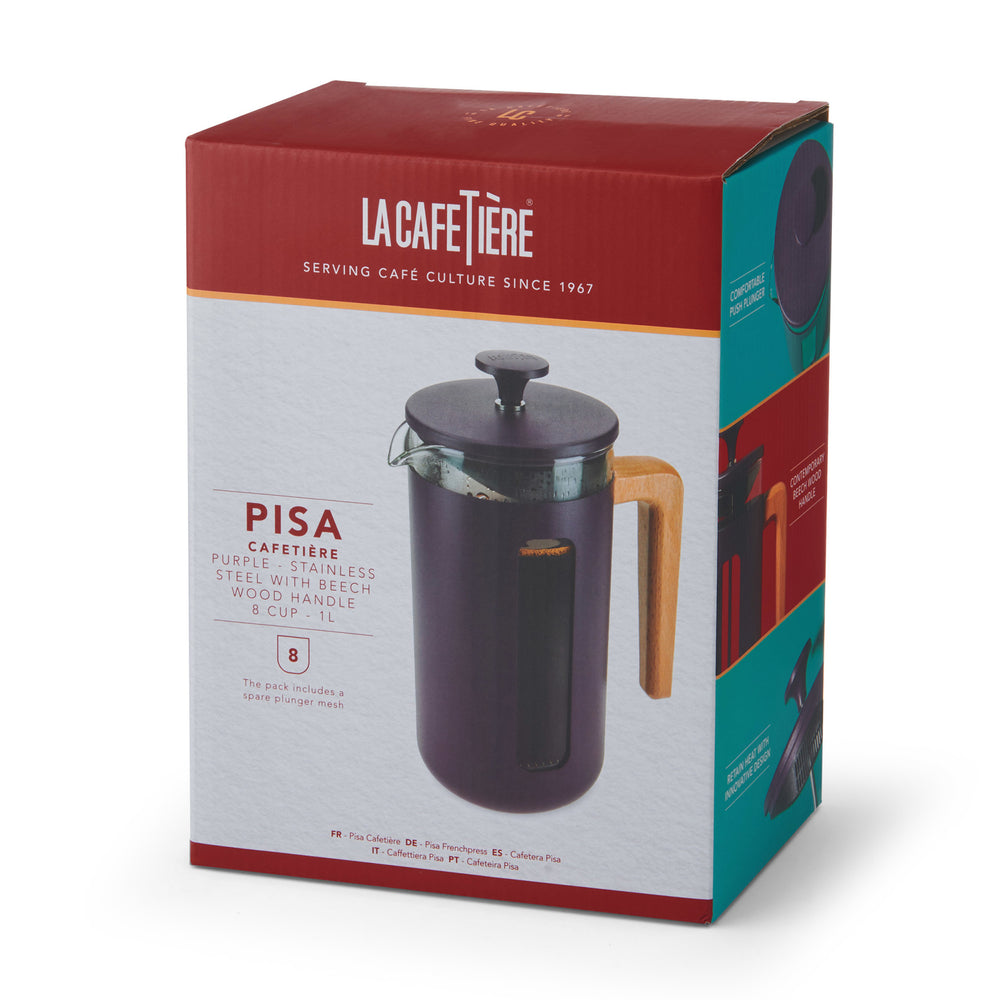 La Cafetière Pisa 8 Cup Cafetière Purple, 1L
