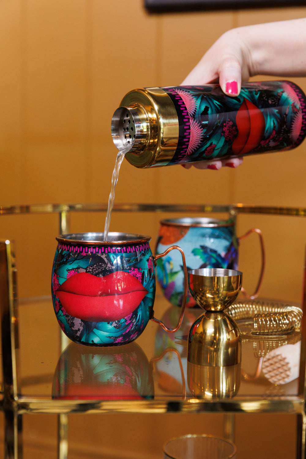 Mikasa x Sarah Arnett Stainless Steel Moscow Mule Mug with Lip Print, 450ml