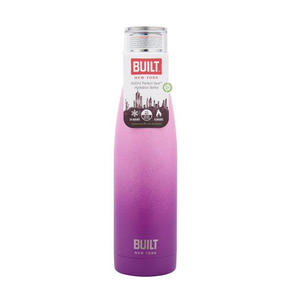 Built 500ml Double Walled Stainless Steel Water Bottle Pink and Purple Ombre image 3