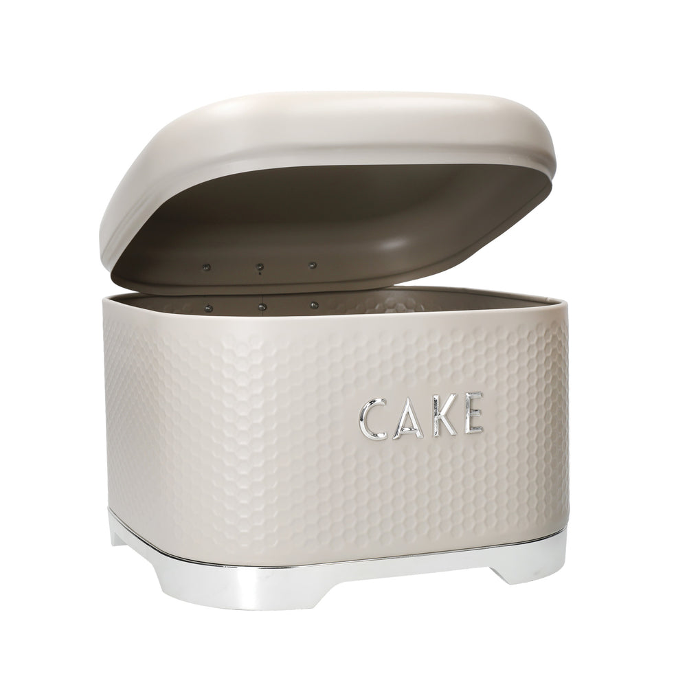 KitchenCraft Lovello Textured Latte Cream Cake Storage Tin