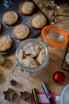 10pc Mince Pie Gifting Set with, 12-hole Baking Pan, Cooling Rack, Glass Jar, Star Cutters, Seive, Jar Labels and Labelling Pens image 3