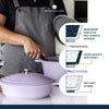 MasterClass Lavender Cast Aluminium Shallow Casserole Dish with Lid, 4 L image 11