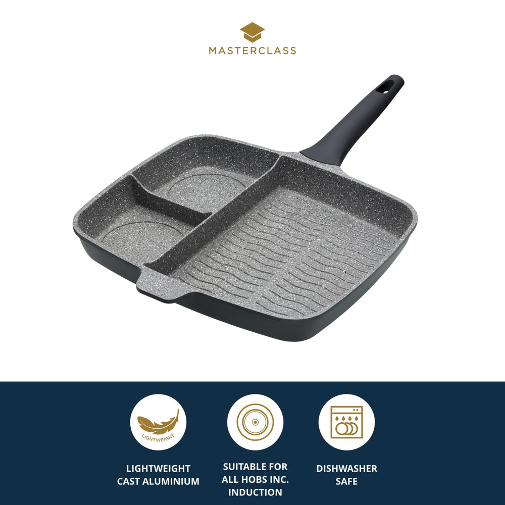 MasterClass Cast Aluminium Three Section Grill Pan