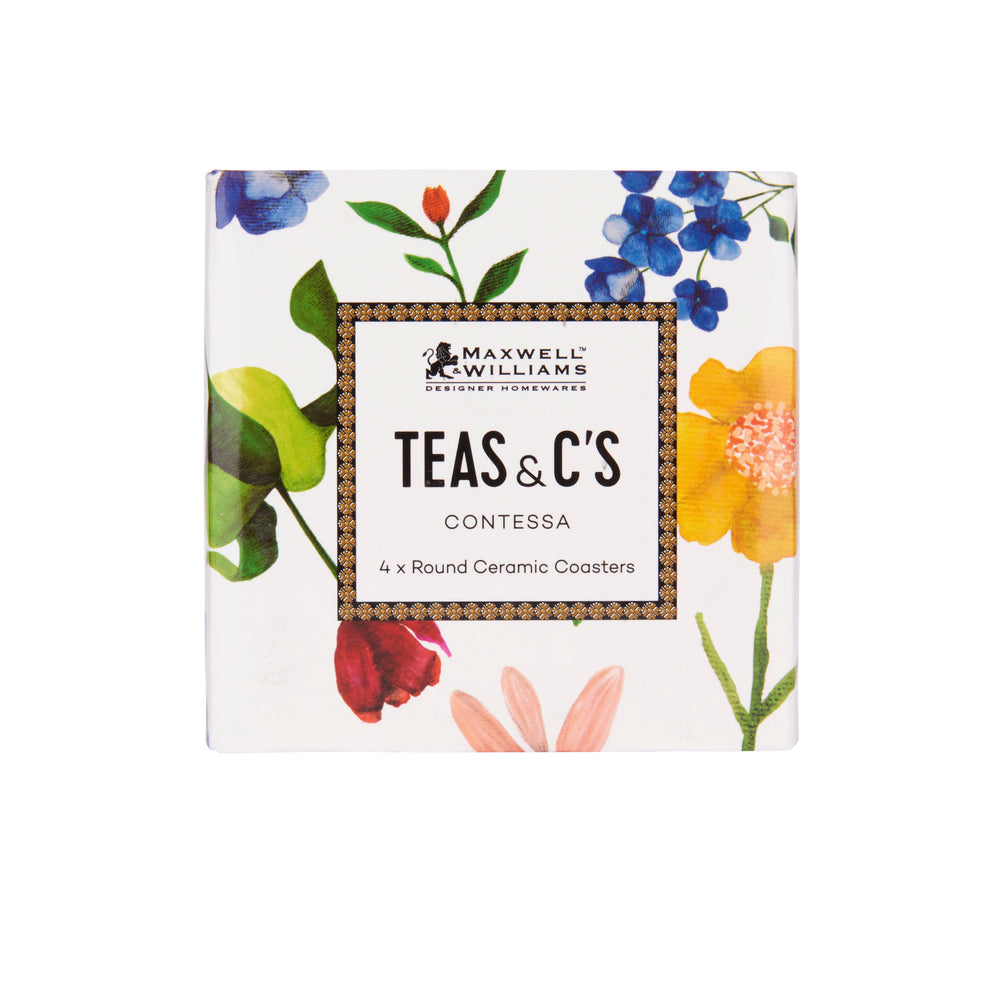 Maxwell & Williams Tea's & C's Contessa Pack Of 4 Coasters White
