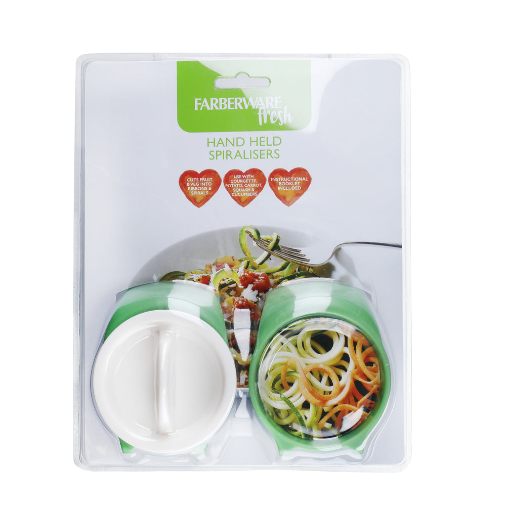 Farberware Fresh Hand-Held Spiralizers for Easy Low-Carb Diet Food, Plastic (Set of 2)