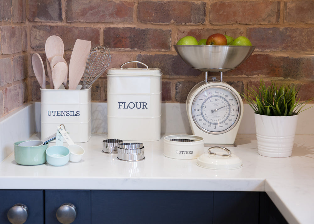 Living Nostalgia Antique Cream Flour Tin