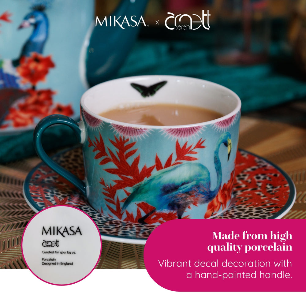 Mikasa x Sarah Arnett Porcelain Cup and Saucer, 250ml