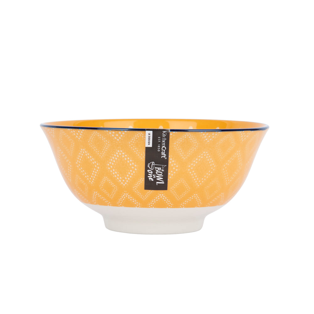 Set of 4 KitchenCraft Orange Spotty Ceramic Bowls
