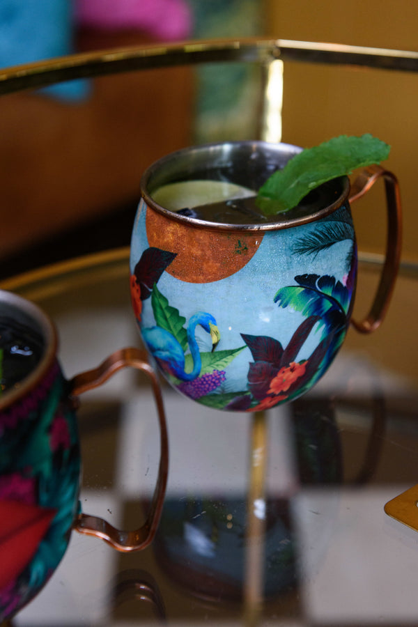 Mikasa x Sarah Arnett Stainless Steel Moscow Mule Mug with Flamingo Print, 450ml image 5