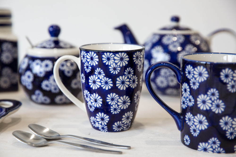 London Pottery Set Of 4 Tulip Mugs Blue CookServeEnjoy