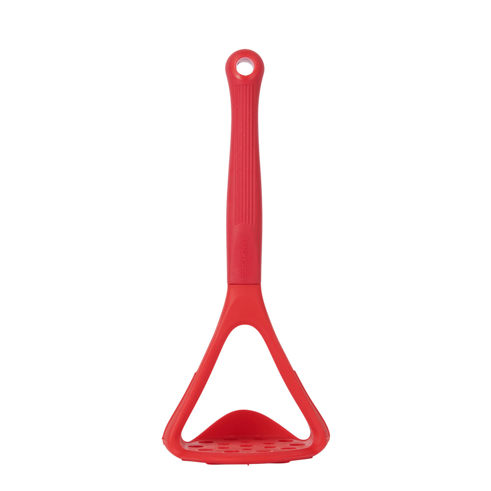 Colourworks Red Silicone Potato Masher with Built-In Scoop